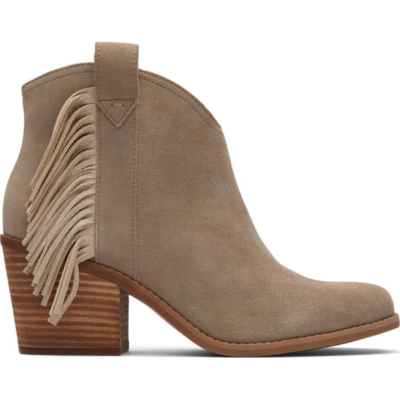 TOMS Women's Constance Ankle Boots, Dune Suede Fringe, 8