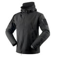 thumbnail image 3 of KeShDi Bomber Jacket Men's Fashion Casual Splicing Solid Color Windproof Warm Jacket Long Sleeve Hooded Casual Outwear Black L, 3 of 4