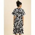 thumbnail image 4 of Moomaya Printed Rayon Short Sleeve Fit & Flare Dress - Regular Fit Party Dress, 4 of 9
