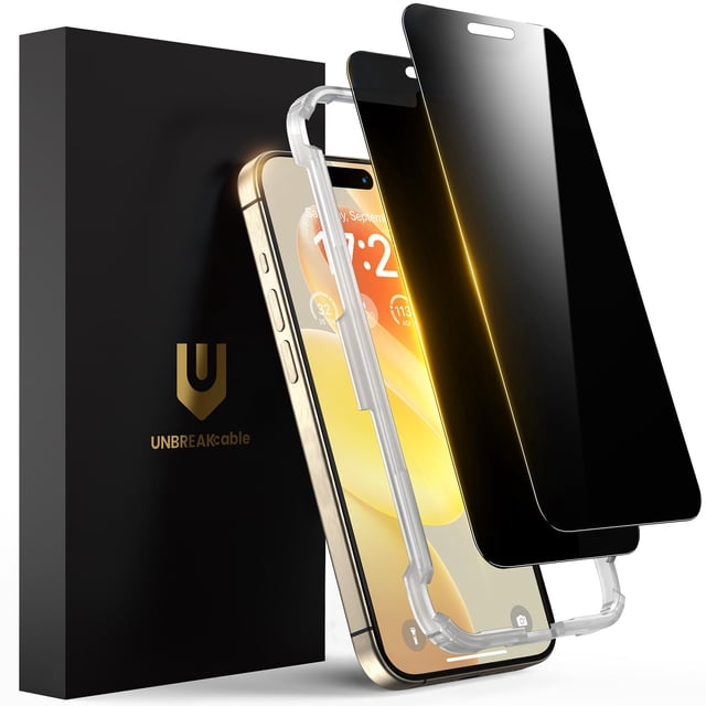 Protector de pantalla de privacidad UnbreakCable para iPhone 15 Pro Max