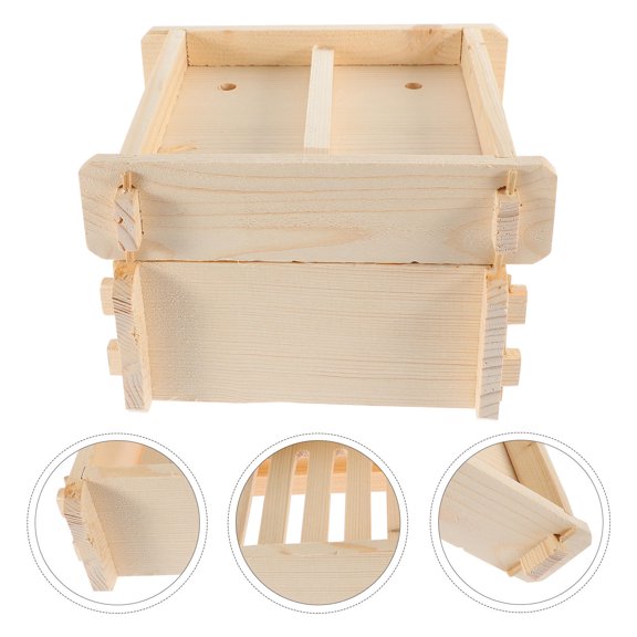 GAXIRE Khaki Wood Steamer Basket Set for Steaming and Serving, Dinner Plate Alternative