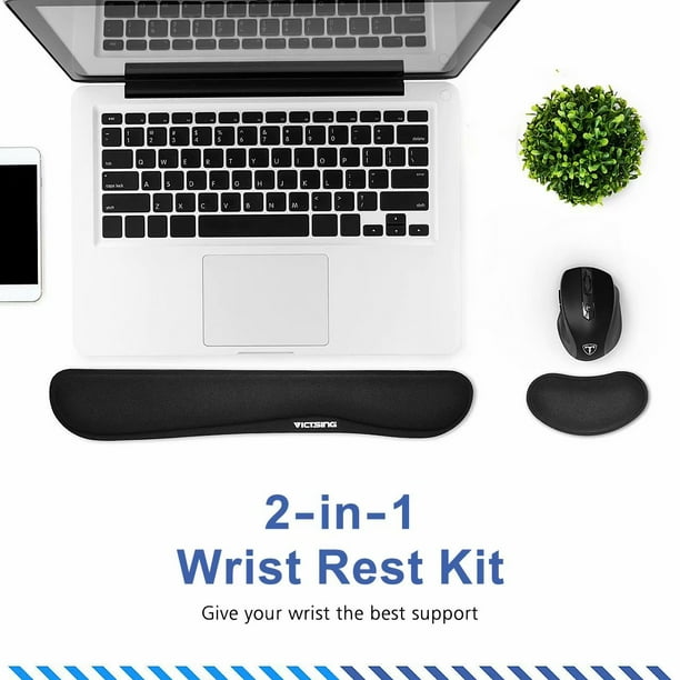 VicTsing Ergonomic Keyboard and Mouse Wrist Rest Pad Memory Foam Set Support for Easy Typing and Wrist Pain Relief
