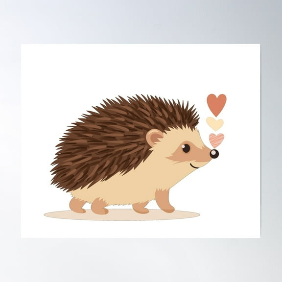 Adorable Hedgehog Poster Wall Art, Modern Wall Decor For Living Room Bedroom, 8x12 UNFRAMED