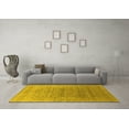 thumbnail image 3 of Ahgly Company Machine Washable Indoor Round Oriental Yellow Industrial Area Rugs, 7' Round, 3 of 4