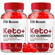 (2 Pack) X10 Boost Keto ACV Gummies, X10 Boost Keto Gummies Advanced Weight Loss, X 10 Keto + ACV Apple Cider Vinegar Supplement, X10Boost, X10Keto Folate Beet Root (120 Gummies)