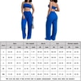 thumbnail image 2 of Conjunto De Pantalón Y Top Con Tirantes Pantalones con tirantes para mujer, tops cortos y pantalones largos sexis con pliegues (azul L) Cgtredaw para Mujer Azul T M, 2 of 8