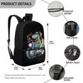 thumbnail image 5 of Uourmeti Large Capacity Backpack for School Work, 17 Inch Stylish Daypack, Dinosaur Motorcycle Theme, 5 of 6