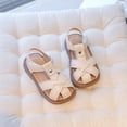 thumbnail image 3 of Girls Fisherman Sandals Soft Leather Closed Toe Princess Flat Shoes Summer Casual Breathable Strappy Beach Shoes White 8.5 Toddler, 3 of 7