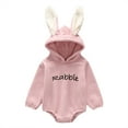 thumbnail image 1 of Onesies Infant Easter Long Sleeve Cartoon Rabbit Embroider Pullover Romper Baby Romper Light Pink, 1 of 6