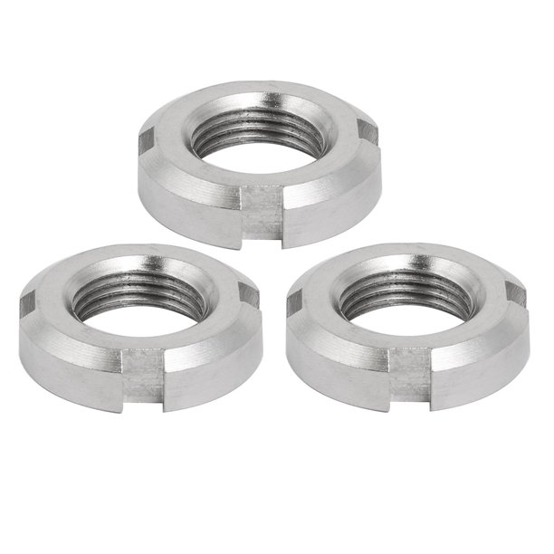 3pcs M18x1.5mm 304 Stainless Steel Slotted Round Castle Nut for Hook