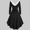 thumbnail image 5 of Womens Christmas Mrs Claus Outfit Santa Midi Dress Xmas Party Dresses Long Sleeve V Collar L Black, 5 of 5
