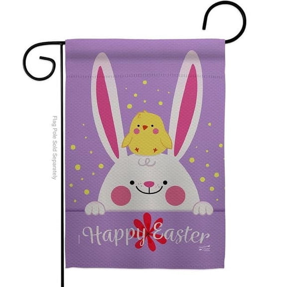Angeleno Heritage G135346-BO Bunny Chick Springtime Easter Double-Sided Decorative Garden Flag, Multi Color