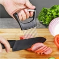 thumbnail image 6 of 4 Packs（Buy 3 Get 1 Free） Stainless Steel Onion Holder Fruits Veg Meat Tomato Cutter Slicer Peeler Chopper,Stainless Steel Cutting Kitchen Gadget, 6 of 6