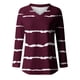 thumbnail image 4 of KIHOUT - Blusas casuales para mujer, liquidación 2024, moda clásica, estampado de rayas, cuello en V, blusas básicas holgadas, camisetas tipo jersey, camisetas tipo túnica de manga larga, 4 of 4