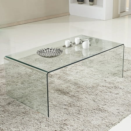 Costway Tempered Glass Coffee Table Accent Cocktail Side Table Living Room