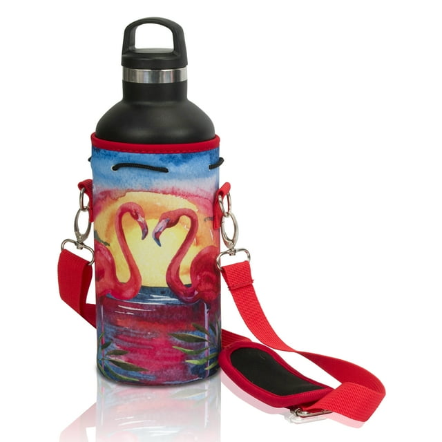 Made Easy Kit Neoprene Water Bottle Carrier Holder with Adjustable Shoulder Strap for Insulating & Carrying Water Container Canteen Flask Available in 5 Sizes