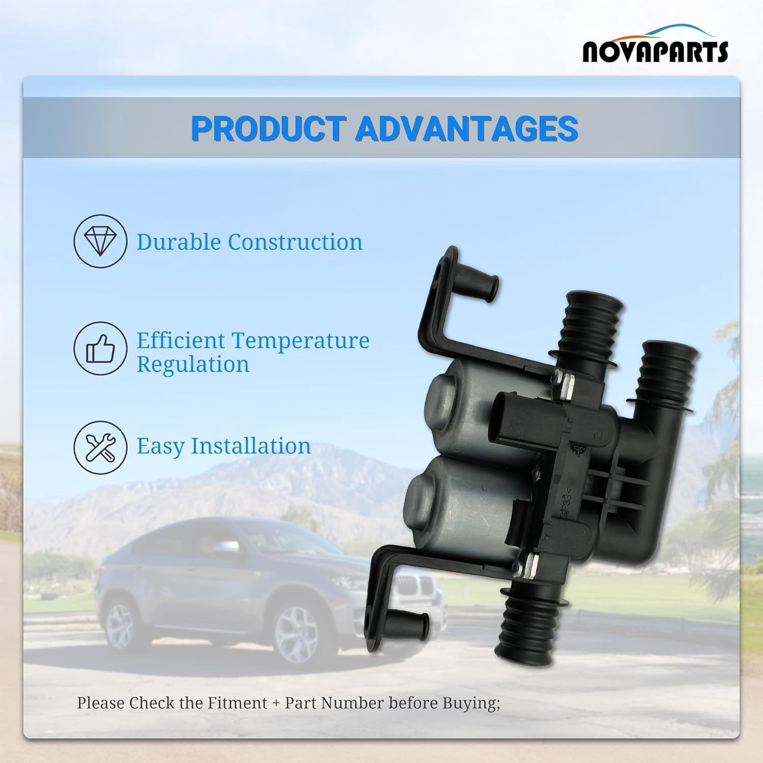 64116910544 Heater Control Valve for 2004-2018 BMW E53 E70 F15 X5 2008-2019 BMW E71 F16 X6 1147412166 EHV102 701-005 Water Control Valve