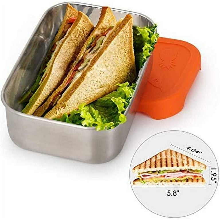 LIHONG Stainless Steel Containers with Lids,Snack Containers,Sauce  Containers,Lunch Box for Kids Adults,Rustproof,Leakproof,Easy Open,Set of