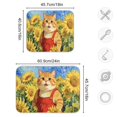 thumbnail image 3 of Wobogo Sunflower Smiling Cat Kitchen Drying Mat Heat Resistant Drainage with Non-Slip Rubber Backing Hides Stains Super Absorbent Easy to Clean 16×18in, 3 of 8