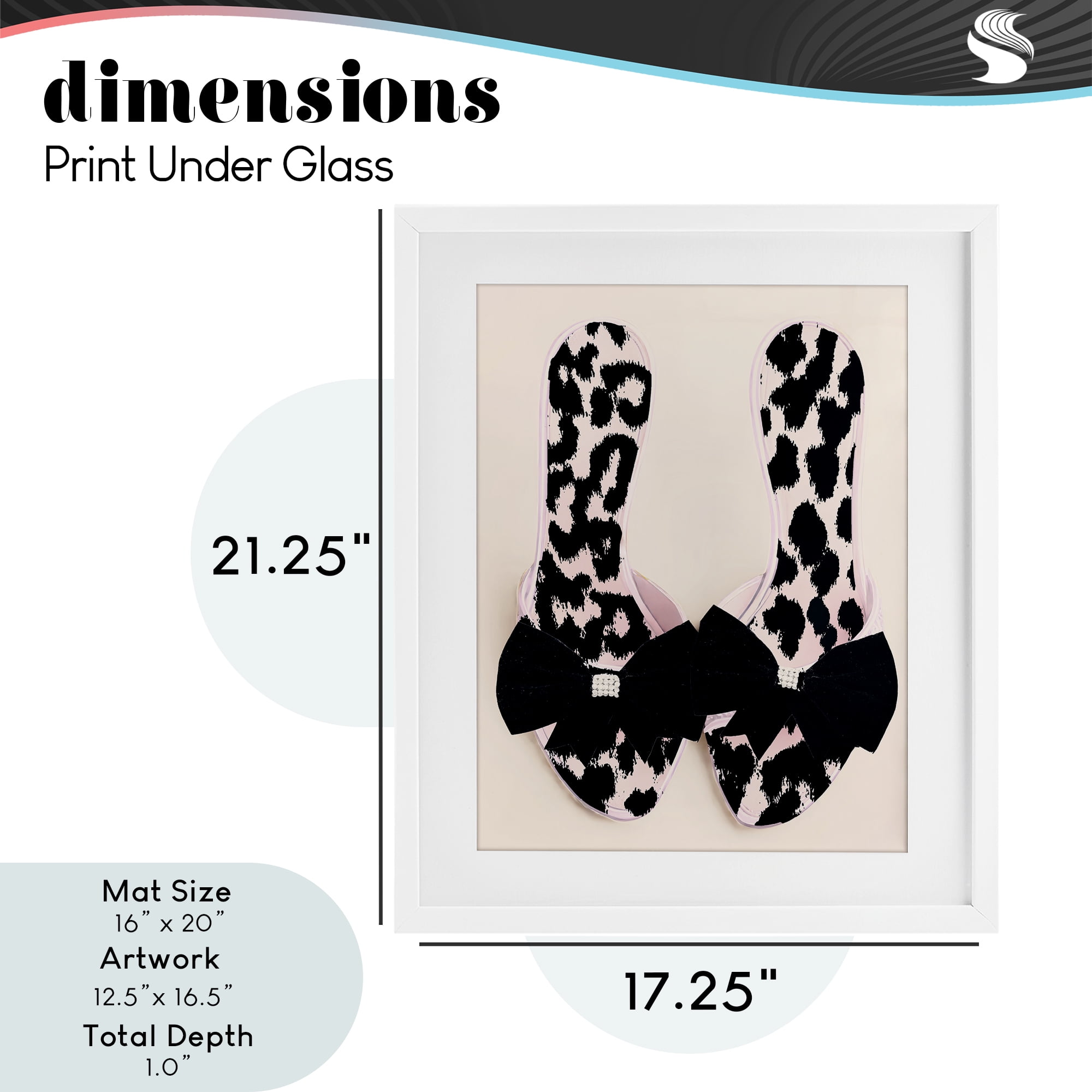 Cat Walk Spotted Shoes White Framed Print Under Glass, design by Annabelle Hall
