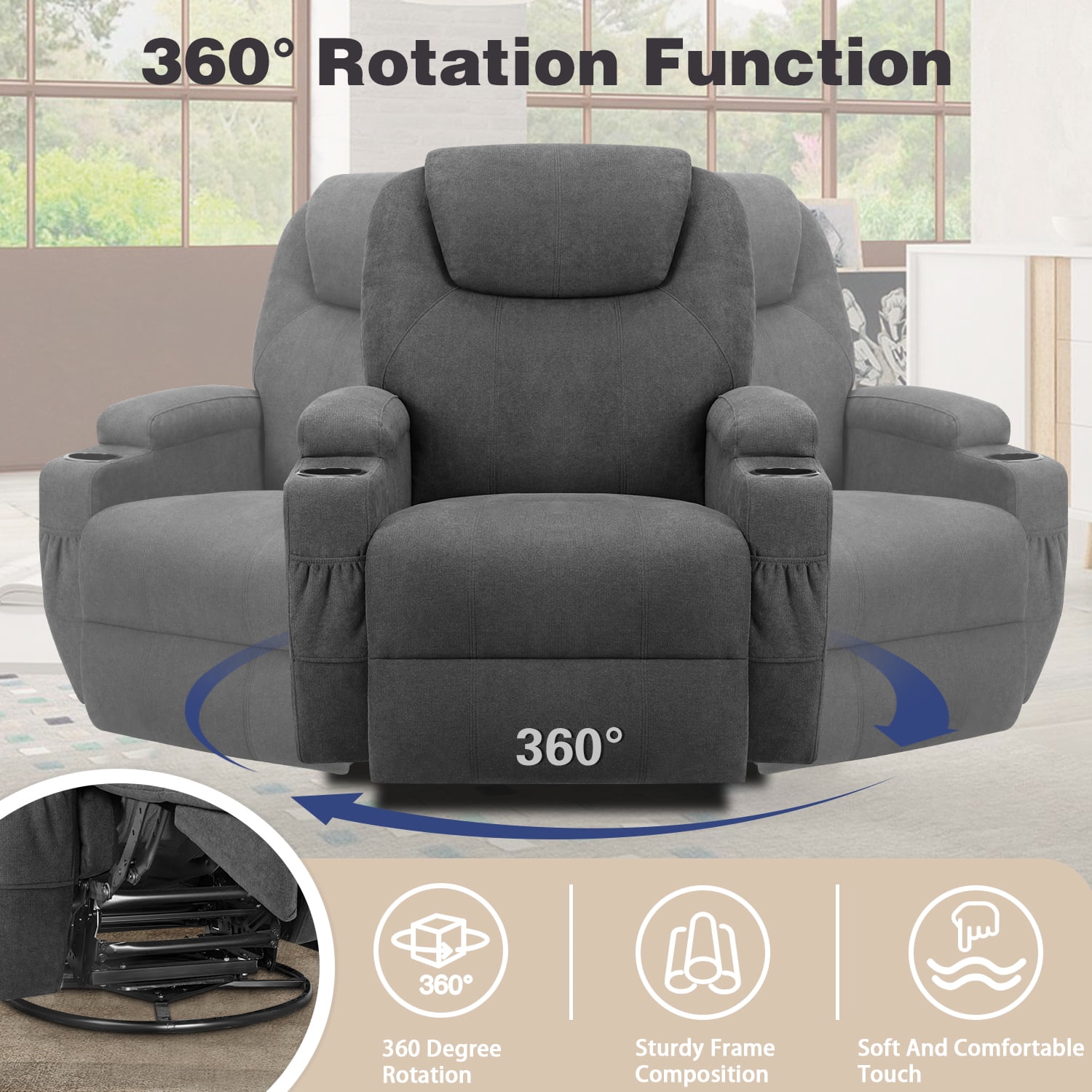 Swivel rocker recliner massage on sale chair