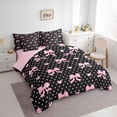 thumbnail image 2 of Erosebridal Black Pink Bow-tie Bedding Comforter Set 7pcs for Girl, Princess Cartoon King Bedding Sets, 2 of 7