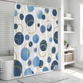 thumbnail image 6 of Blue Polka Dots Shower Curtain, Waterproof Shower Curtains for Bathroom, Modern Abstract Art Washable Fabric Bathtub Curtain Set Bath Decor with 12 Hooks Extra Long 72"x96", 6 of 8