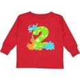 thumbnail image 3 of Inktastic Dinosaur Party-second Birthday Boys or Girls Long Sleeve Toddler T-Shirt, 3 of 5