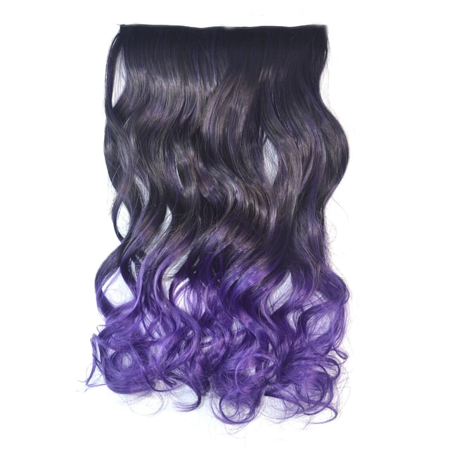 Peluca de cabello con clip Pieza de extensión de cabello femenino Gradiente de color Cinco Clip Pieza de peluca Pelo largo y rizado de onda grande Wmkox8yii hjk2753
