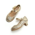thumbnail image 2 of THEE BRON Toddler Flower Girl Gold Giltter High Heels Princess Dress Shoes, 2 of 6