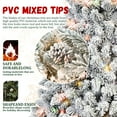thumbnail image 4 of 6ft Modern Xmas Tree for Christmas Decoration, Flocked Christmas Tree with 350 Colorful UL Lights and 36 Natural Pine Cones,888 Snowy PVC Tips, Hinged Branches, Stable Metal Stand, Easy Setup, 4 of 9