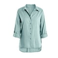 thumbnail image 2 of Long Sleeve Women Striped Printed Blouse Spring Fall Casual Lapel Casual Tops, 2 of 4