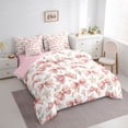thumbnail image 3 of Homewish Cute Bow Tie 7 Pieces Bedding Comforter Set,Kawaii Daisy Country Flower Full Bedding Set,Pink Ribbon Bowknot Fitted Sheet Flat Sheet For Girls Teens,Super Cozy Room Decor Reversible, 3 of 8