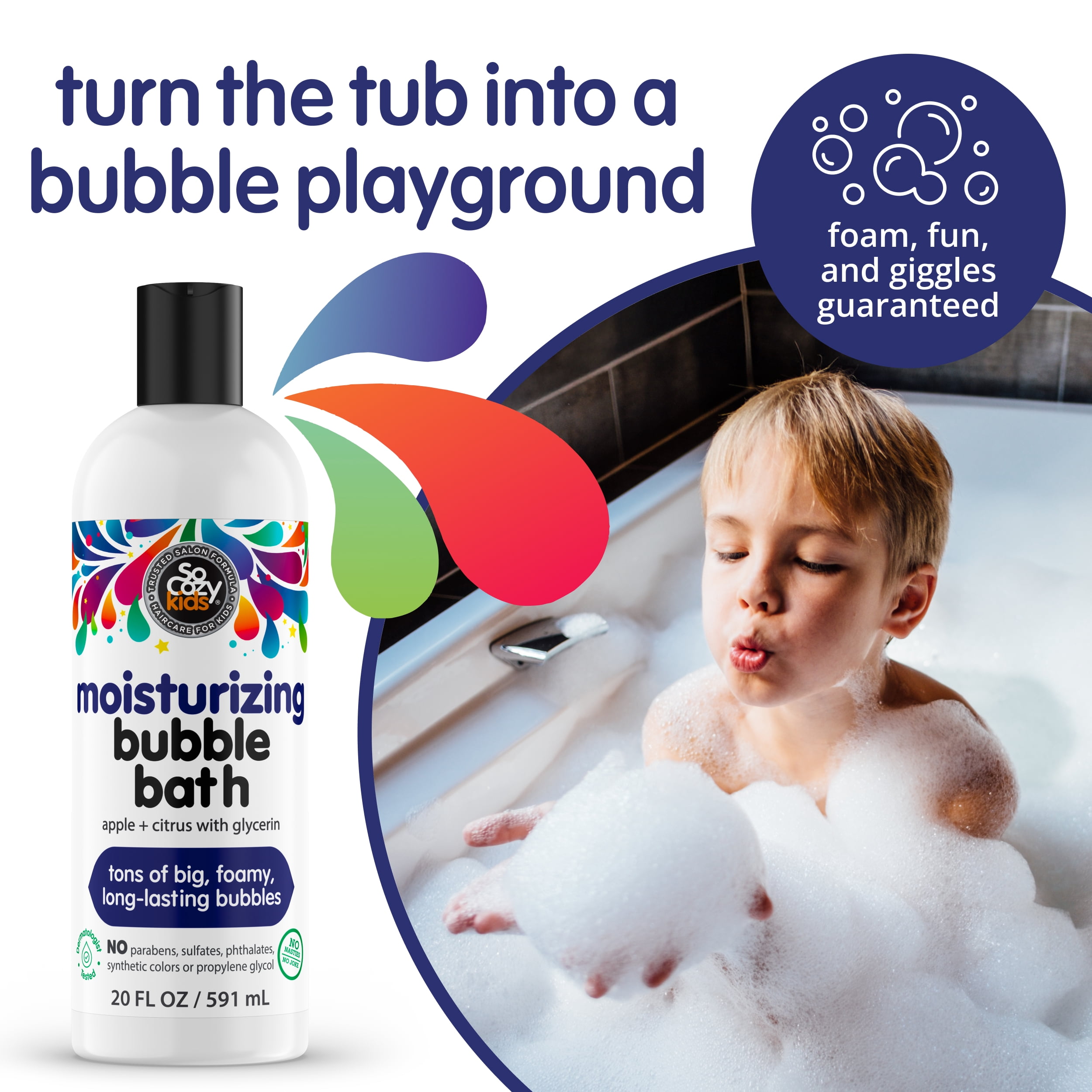 SoCozy Kids Apple & Citrus Moisturizing Bubble Bath & Body Wash, 20 fl oz