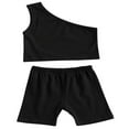 thumbnail image 1 of 2PCS Infant Kids Baby Girls Solid Color Cotton One Shoulder Tops Shorts Set Apricot 6-12 Months, 1 of 10