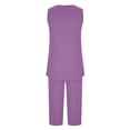 thumbnail image 6 of Women's Pajama Set New Womens Tank Tops Capris Outfits Workout Loungewear Pajamas Set Loose Casual Sleeveless Shirts Cropped Pants with Pockets Comfortable Pajamas for Women Set Purple L, 6 of 6