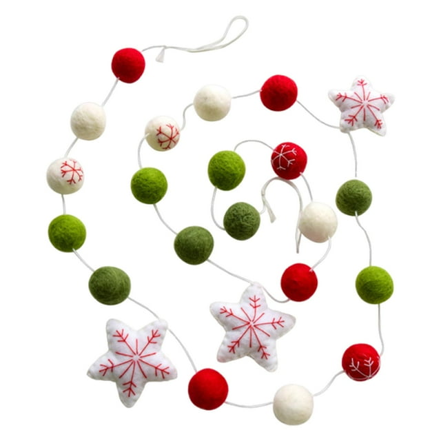 KLKCMS Christmas Ball Garland Hanging Cute Christmas Banner String Garland Decoration Pentagram