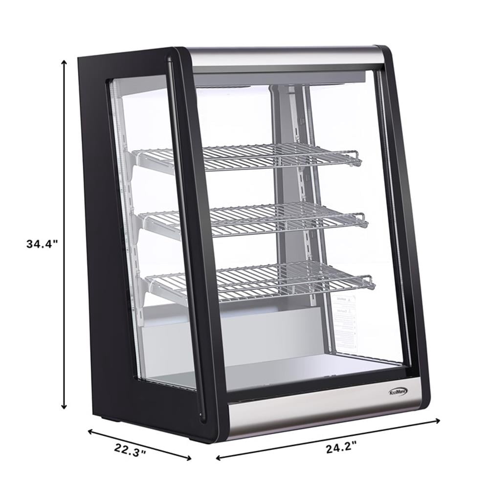 Pemberly Row Silver 24" 4 Tier Commercial Countertop Bakery Display Refrigerator