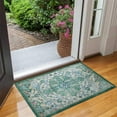 thumbnail image 4 of Boho Floral Decor Rug, Vintage Bohemian Rug for Bathroom Kitchen Bedroom Laundry Bedside, Non-Slip Washable Small Bath Rug, Entryway Floor Door Mat 17x30 Inch Green, 4 of 6