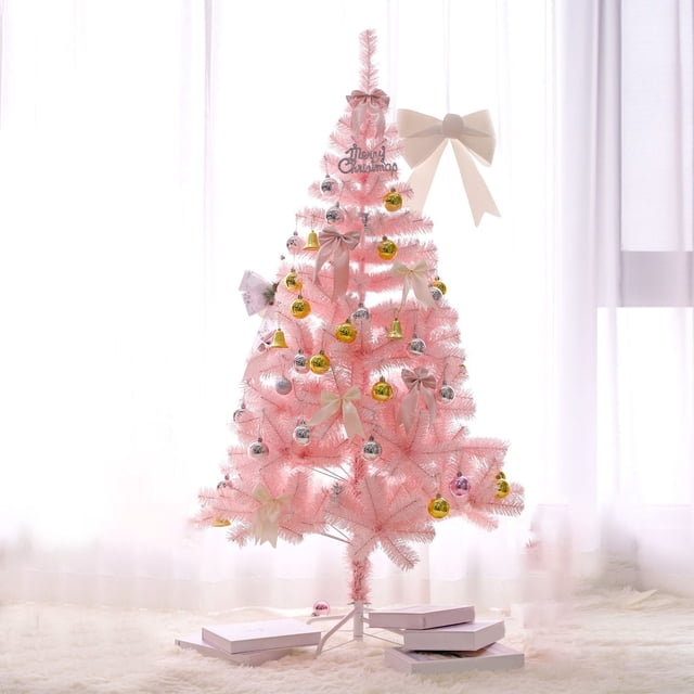 1.2 Meter Christmas Tree Decoration Pre-Lit Family Home Decor for Living Room, Bar or Shop Seasonal Scene Setup (Easy Assembly)