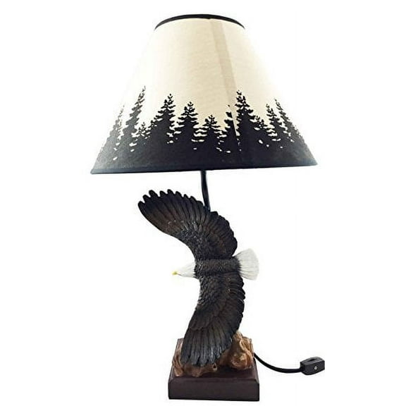 Wings Of Pride Bald Eagle Soaring Desktop 20" Tall Table Lamp Patriotic Home Decor