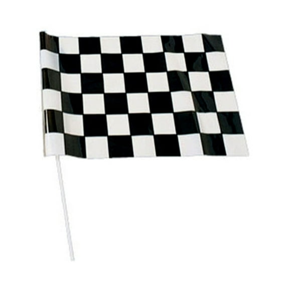 1 x 1.5' Race Flags Plastic Dowel Parade Checkered Flags