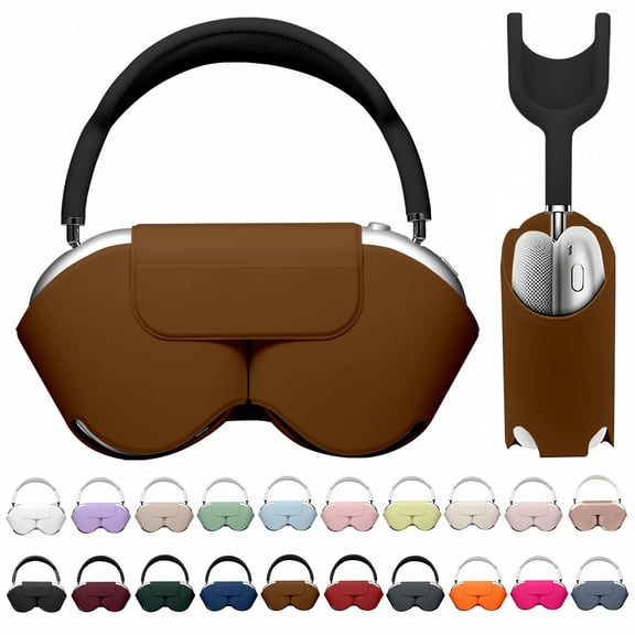 JunQiDong for Apple Airpods Max Smart Case Cover, Soft PU Leather Protective Case Accessories, Brown