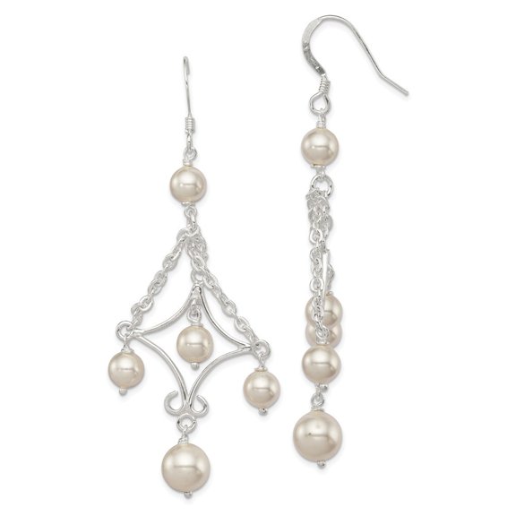 Sterling Silver Freshwater Cultured Pearl Dangle Earrings