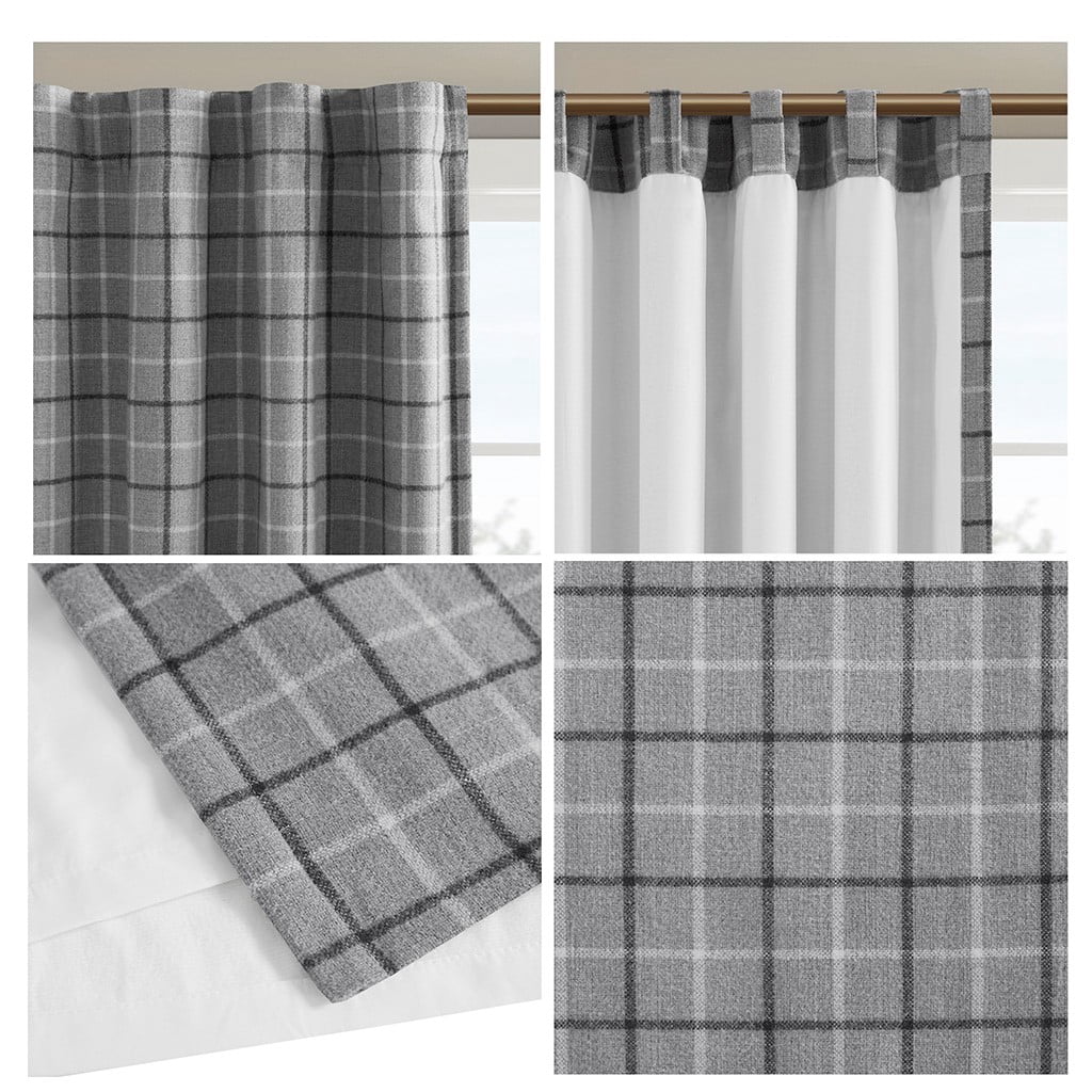 Curtain Panel with Fleece Lining Grey 50"x84"