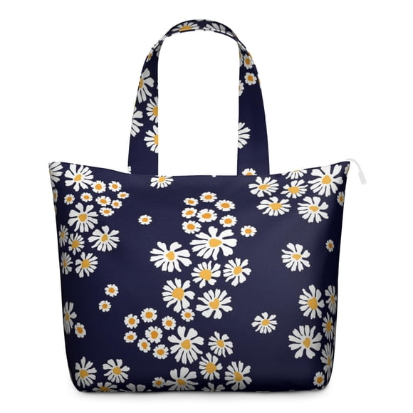 Sac de Transport Uvre d'Art Marguerite Sunny Rétro Floral, Léger, Multiples Poches, pour Femmes