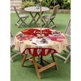 thumbnail image 3 of Outdoor Tablecloth with Umbrella Hole and Zipper, Yellow Valentines Day Round Table Cloth 60 Inch Waterproof Tablecloth, Love Hearts Romantic Farmhouse Picnic Table Cover for Patio Camping, 3 of 7