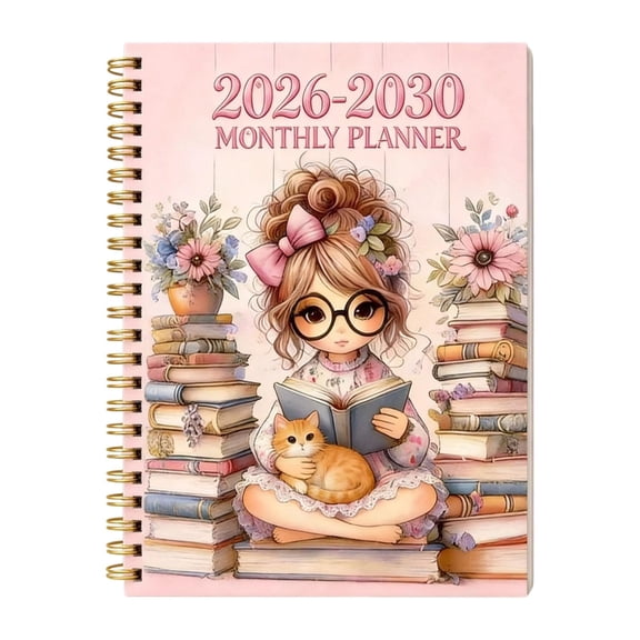2026-2030 Monthly Planner, 5.5" x 8.3" Spiral Bound Agenda for Women, 5 Year Calendar Planner with Monthly Tabs