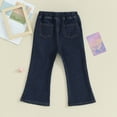 thumbnail image 3 of Bagilaanoe Toddler Baby Girl Jeans Flare Pants 3T 4T 5T Kids Solid Color Elastic Bell Bottoms Trousers Ruffle Pants, 3 of 7