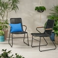 thumbnail image 2 of Anakin Modern Outdoor Rope Weave Club Chair, Set of 2, Black and Natural, 2 of 9